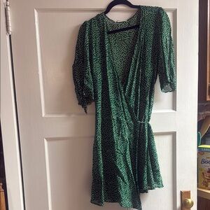 Reformation Green Floral Mini Dress